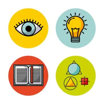 Geometric figures math or intelligence concept image Stockillustratie
