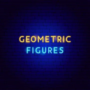 Geometric Figures Neon Text Illustrazione stock