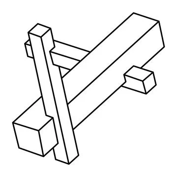 Geometric figures. Optical illusion object. Impossible shapes. Web design Stock Illustration