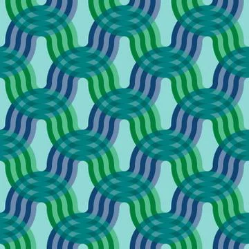 Geometric figures pattern. Interlocking waves textile print. Stock Illustration