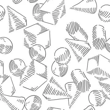 Geometric figures Seamless Pattern. Abstract forms vector background Stock Illustration