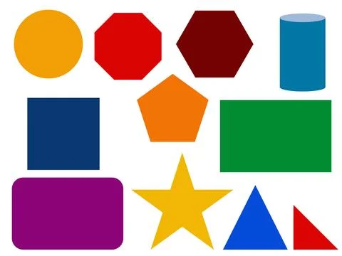 Geometric fill basic shapes Stock Illustration