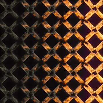 Geometric Fire Pattern 3D Diamond Grid Stock Illustration