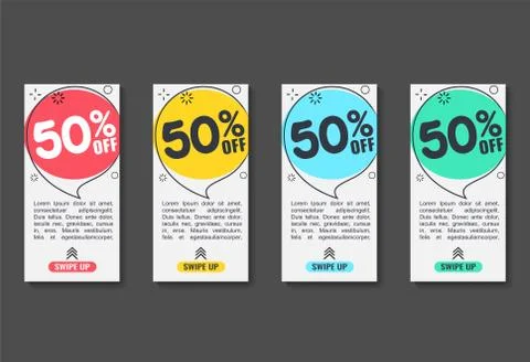 Geometric flat banners. Modern abstract gradient shapes for logo, sale promotion Stock Illustration
