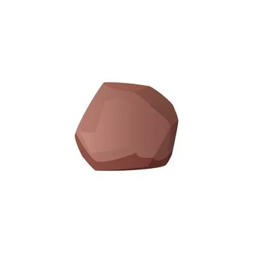 Geometric flat brown stone vector illustration Stock Illustration