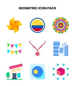 Geometric Flat Design Icons Pack イラスト素材