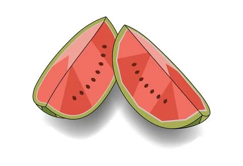Geometric Flat Design ,Watermelon slice Stock Illustration