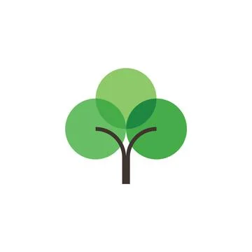 Geometric flat green tree logo icon element Stock-Illustration