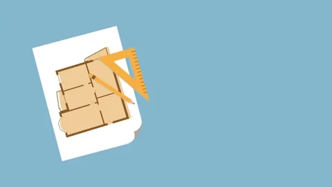 Geometric flat icon animation for an explainer video Stock Footage 243061416