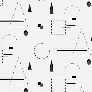 Geometric Flat Memphis Pattern. Stock Illustration