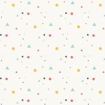 Geometric Flat Memphis Pattern. Stock Illustration