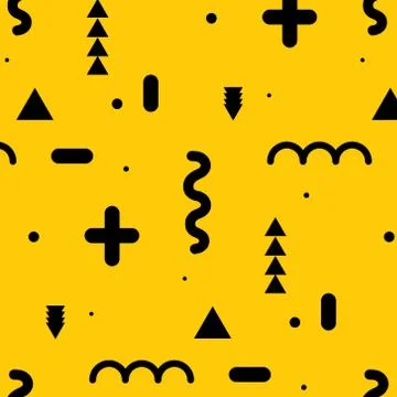 Geometric Flat Memphis Pattern. Stock Illustration