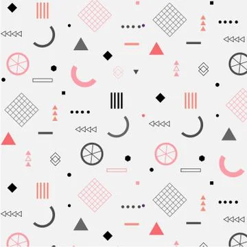 Geometric Flat Memphis Pattern. 库存插图
