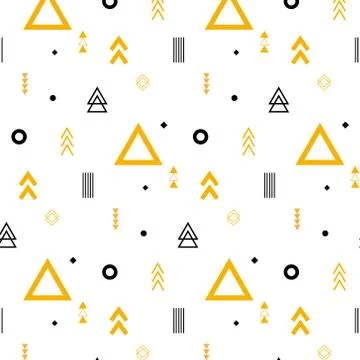 Geometric Flat Memphis Pattern. Stock Illustration