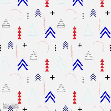 Geometric Flat Memphis Pattern. Stock Illustration