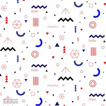 Geometric Flat Memphis Pattern. Stock Illustration