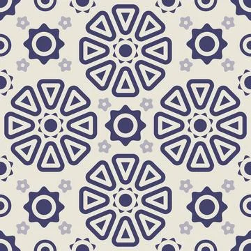 Geometric Flat Seamless Pattern Background Stock Illustration