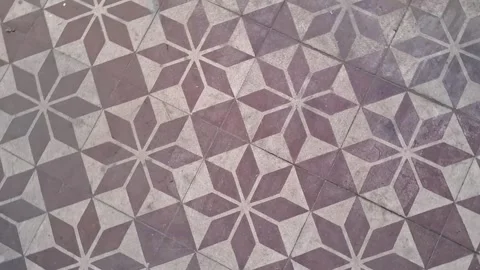 Geometric floor tile pattern motion video with vintage star design Stock Footage 339248188
