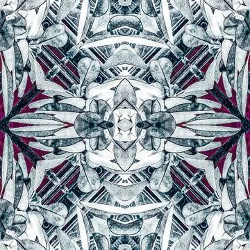 Geometric Floral Collage Pattern Stock Illustration
