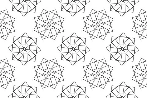 Geometric Floral Pattern for Coloring Stock Illustration