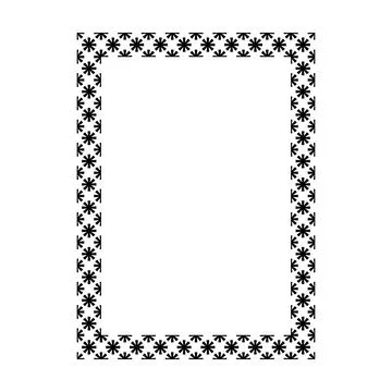 Geometric Floral Pattern Rectangle Frame Bold Repeat Star Flower Snowflake .. Stock Illustration