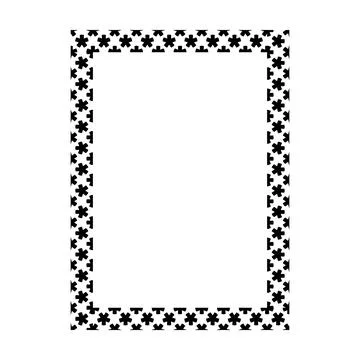 Geometric Floral Pattern Rectangle Frame Bold Repeat Star Flower Snowflake .. Stock Illustration