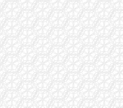 Geometric floral seamless lace pattern. White paper effect. Arabic style back Stock Illustration