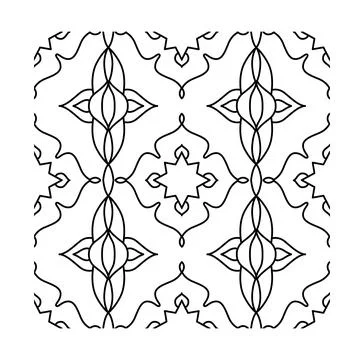 Geometric floral seamless pattern design. Vector illustration Stock Illustration