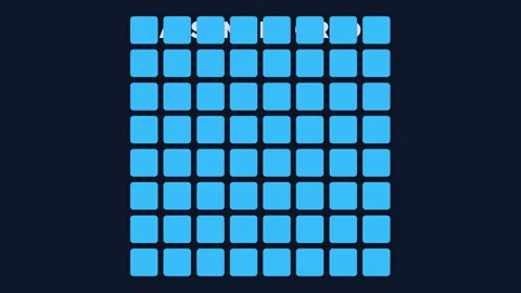 Geometric flow of abstract blue data matrix on deep black screen background Stock Footage 336805844