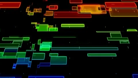 Geometric Flow Motion Animation Perspective Blocks Movement Rainbow Colors Stock Footage 323572677