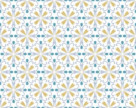 Geometric flower floral seamless pattern background Stock Illustration