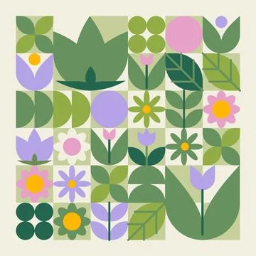 Geometric flower pattern Stock Illustration