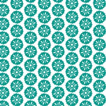 Geometric Flower Pattern In Teal Color Illustrazione stock