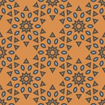 Geometric flower like seamless pattern Stock Illustration