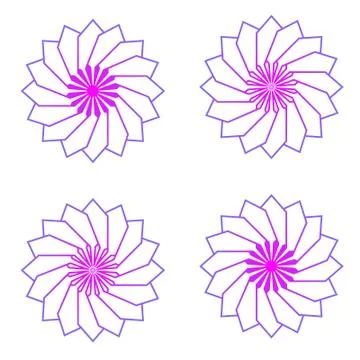 Geometric flowers Stock Illustration