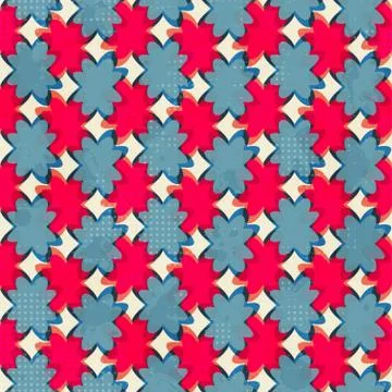 Geometric flowers seamless pattern Stock Illustration