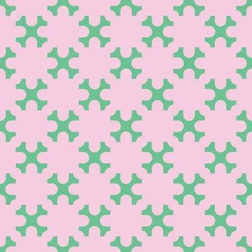 Geometric flowers vector seamless pattern Stock Illustration