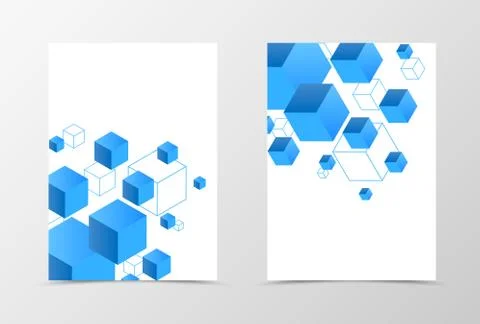 Geometric flyer template design Stock Illustration