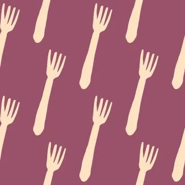 Geometric fork seamless pattern. Cutlery pattern. Stock Illustration