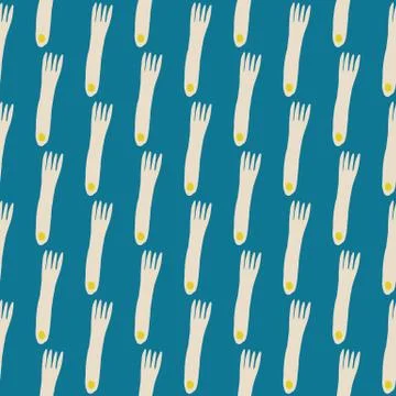 Geometric fork seamless pattern in simple style. Cutlery pattern. Hand drawn  Stock Illustration