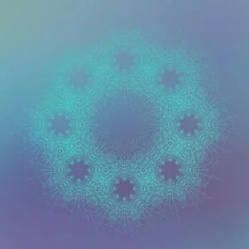 Geometric form with connected lines and dots on the blue background. Vector Stock Illustration