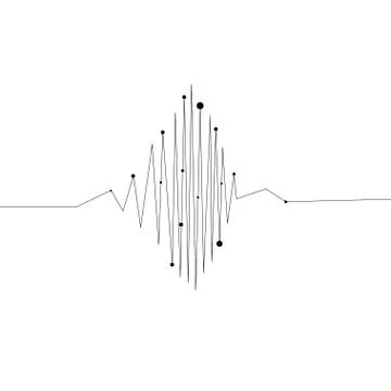 Geometric form with lines and dots Stock Illustration