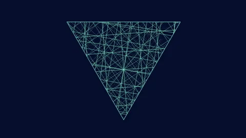 Geometric formation intricate triangle constructed with interconnected lines Stock-Footage 259297207