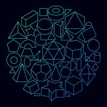Geometric Forms Icon Circle Concept Stock Illustration