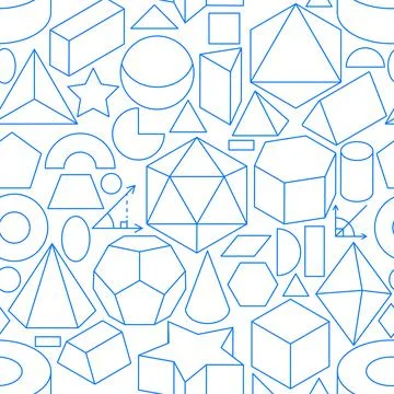 Geometric Forms Line Seamless Pattern 스톡 일러스트