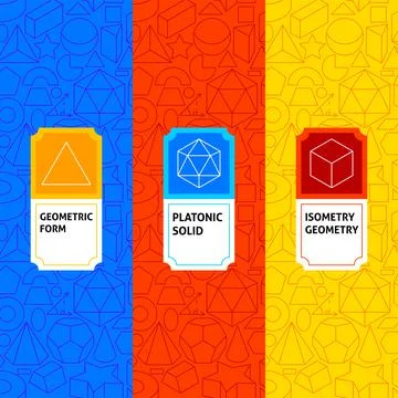 Geometric Forms Package Labels Stock Illustration
