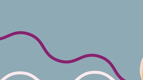 Geometric forms on teal abstract shapes in a playful dance of lines and curves  Stock Footage 313558576