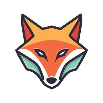 Geometric fox head logo design. Bold and modern, this geometric fox head de.. Stock Illustration