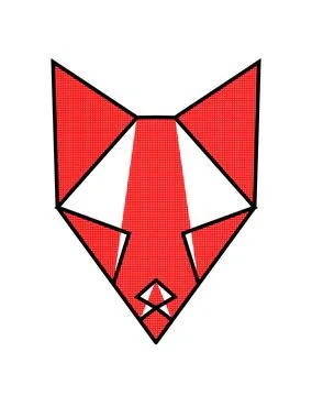 Geometric fox head vector illustration, Origami fox face design, Low poly fox Stock Illustration