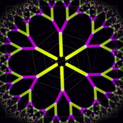 Geometric Fractal Pattern Animation: Abstract Hexagonal Structure, Digital Ar Stock Footage 347812441
